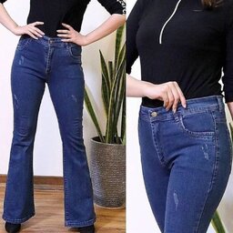 شلوار جین زنانه  دمپا جنس کشی سایز 38تا 42