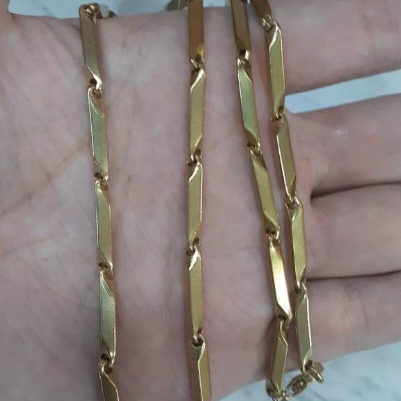 زنجیر مردانه استیل کبریتی درشت طلایی ، ضد حساسیت و بدون تغییر رنگ