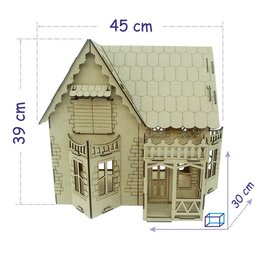 پازل چوبی سه بعدی بهکات طرح خانه عروسک