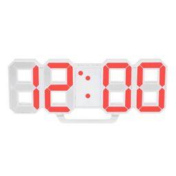 ساعت دیجیتال  سه بعدی بدنه سفید نورقرمز مدل X Segment Clock