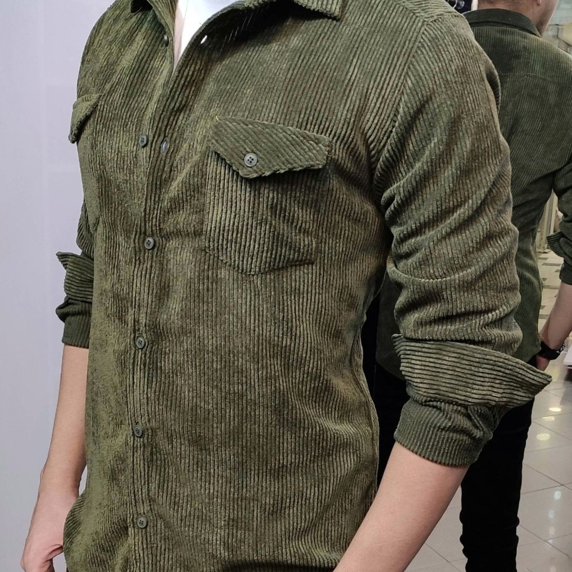 پیراهن مخمل کبریتی   جیب دار