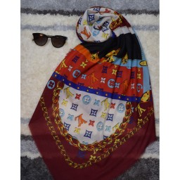 روسری زنانه نخی لویی ویتون- کد 19-ابعاد 140 در 140- مناسب 4 فصل-بسیار زیبا و شیک