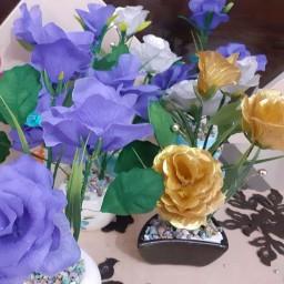 گلهای لمسی طلایی و نقره ای