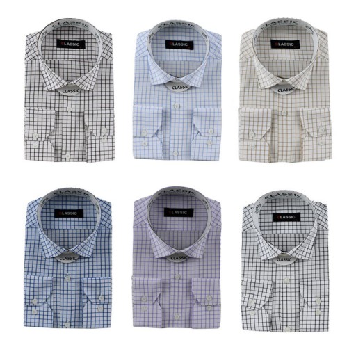 پیراهن مردانه چهارخانه رنگ روشن مدل C001 آستین بلند در سایز M و L و XL