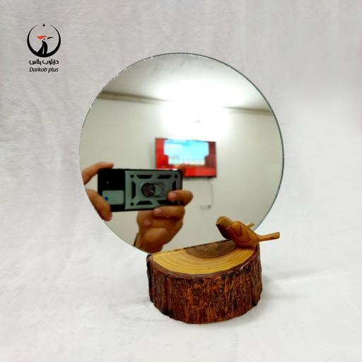 آینه رو کنسولی چوبی همراه با آینه جداشونده و قطر 20 سانتی متر