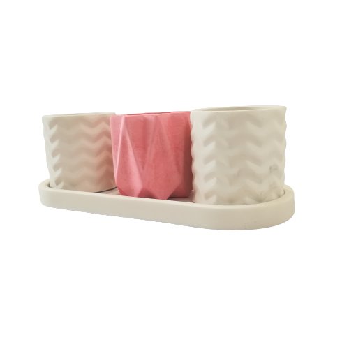 گلدان بتنی طرح دخترانه مجموعه 4 عددی