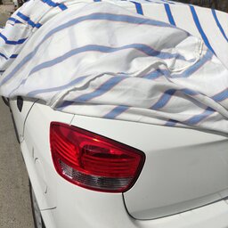چادر ماشین پشت پنبه خارجی درجه یک ضدافتاب شدید به همراه قلاب زیر چادر مناسب خودرو تیبا و تیبا2