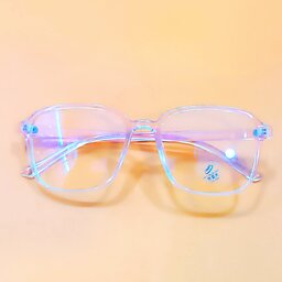 عینک طبی زنانه سایز بزرگ رنگ صورتی گلبهی  با قابلیت تعویض عدسی های طبی نمره دار  همراه با جلد محافظ و دستمال 