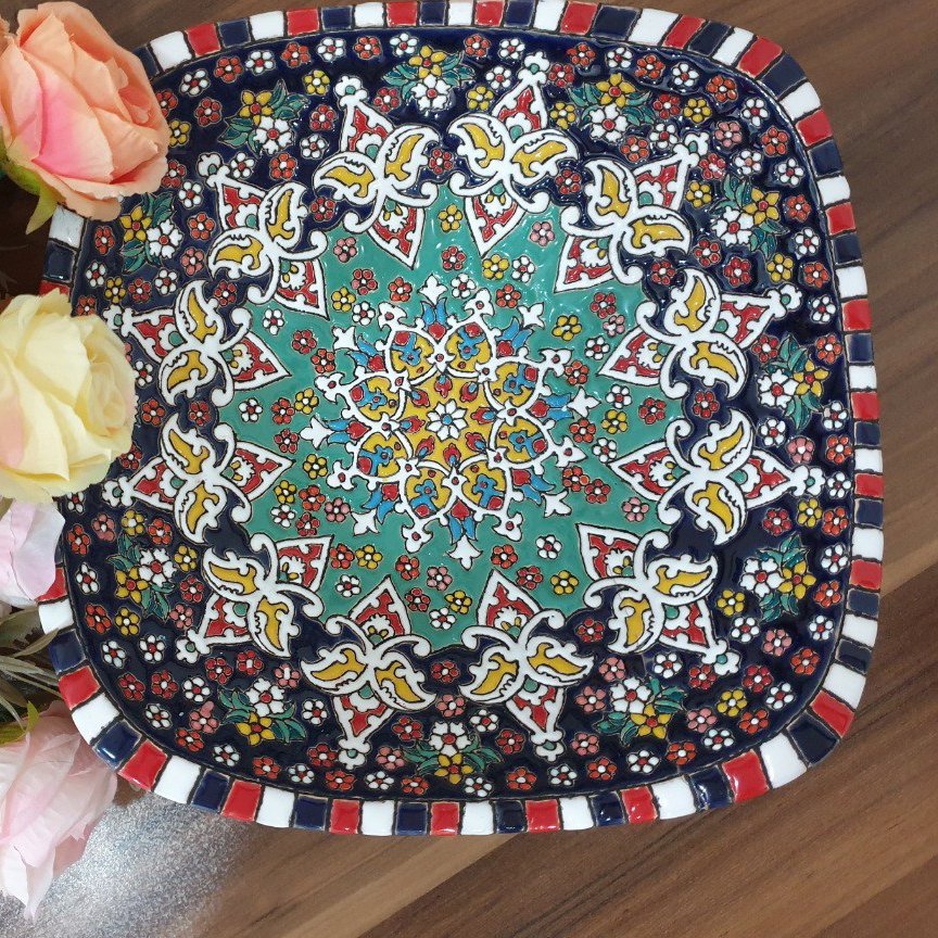 قاب وقدح سفالی میناکاری