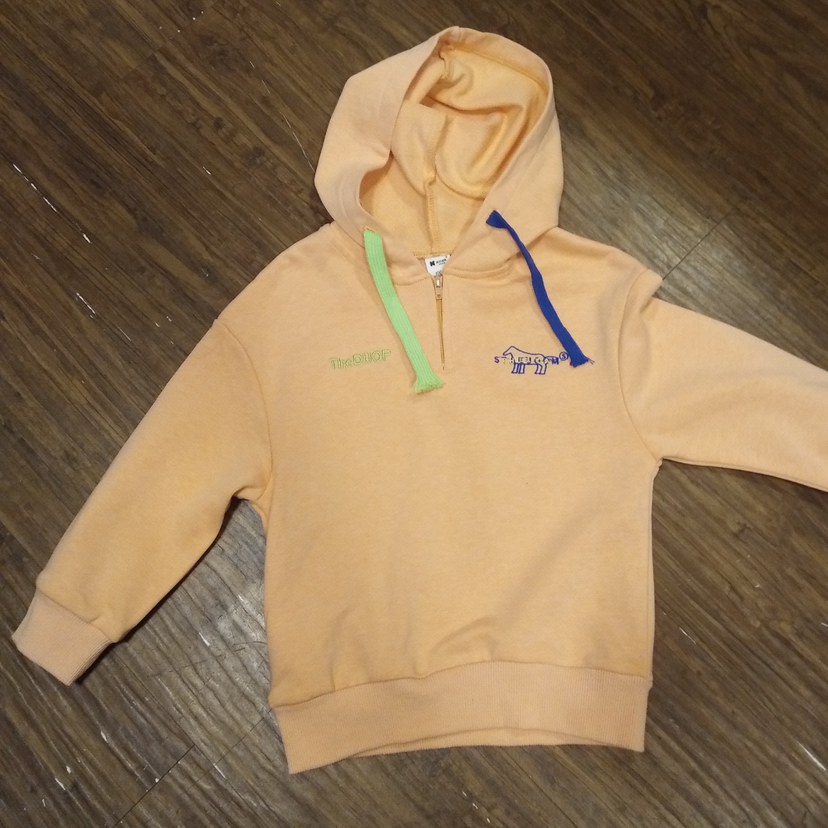 هودی دخترانه نخی شبکه ای گلبهی مناسب برای3سال 