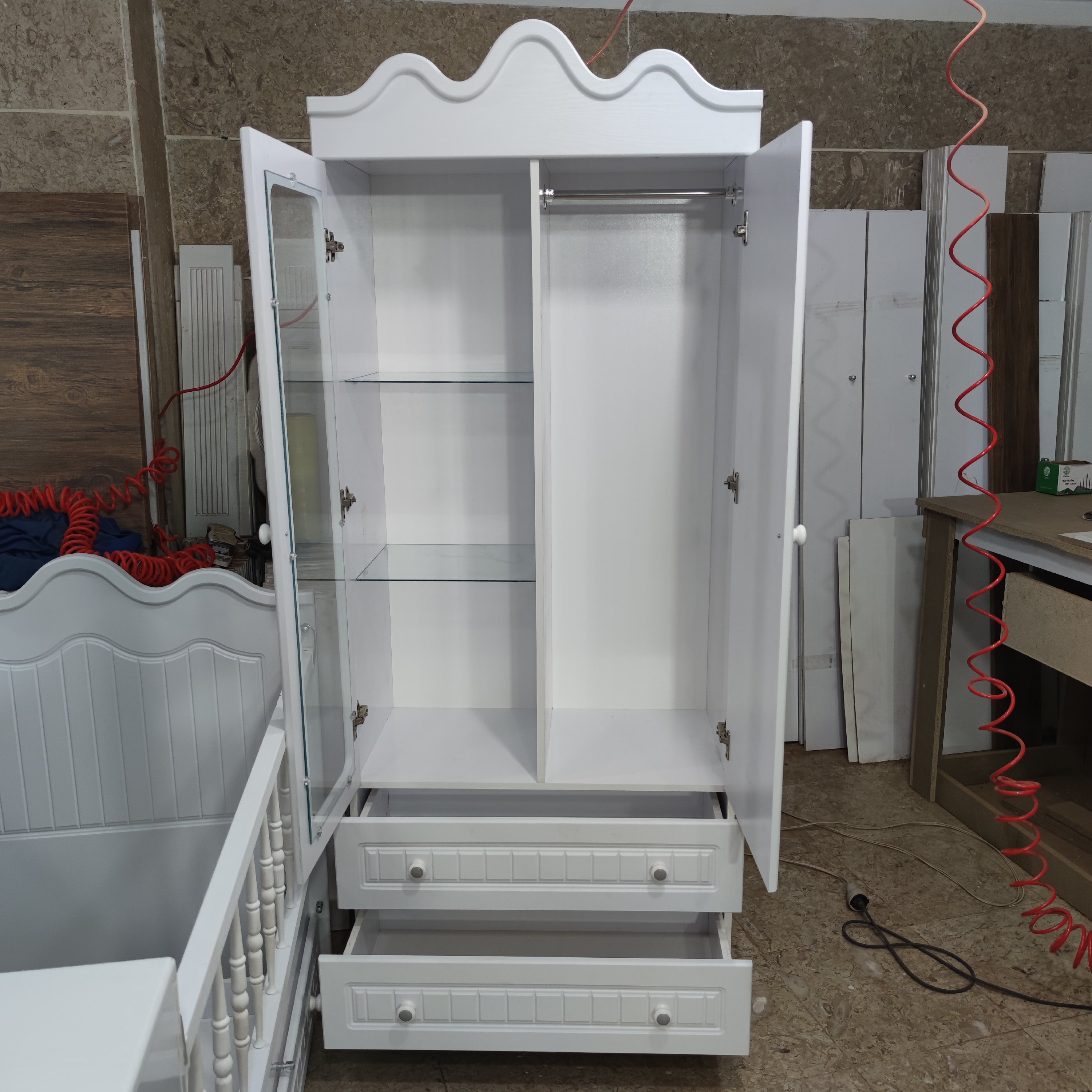 سیسمونی تخت و کمد نوزاد تمام ام دی اف درجه یک شرکتی 