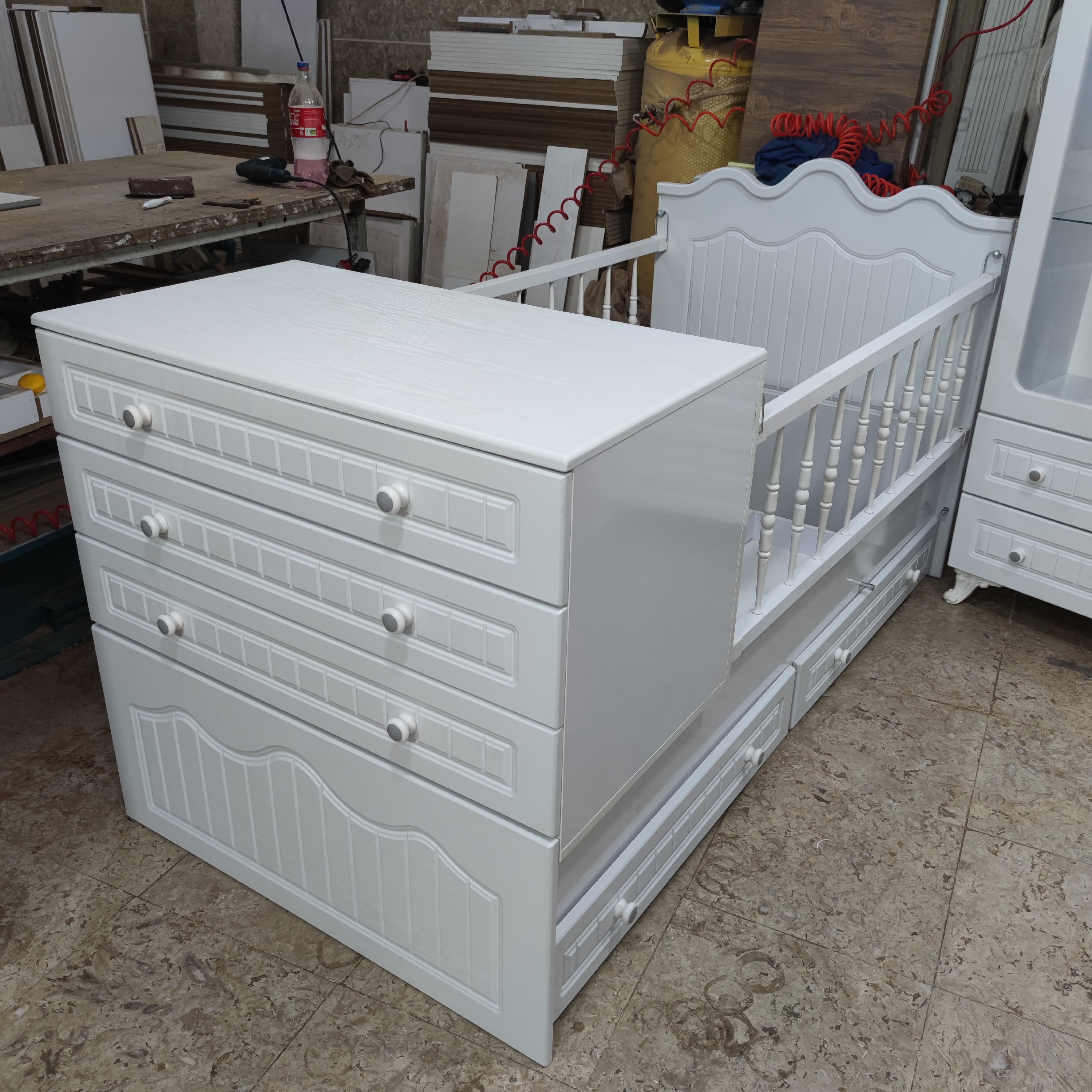 سیسمونی تخت و کمد نوزاد تمام ام دی اف درجه یک شرکتی 