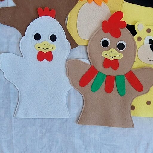 عروسک  دستکشی مرغ و خروس 