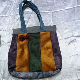 کیف پارچه ای روی مبلی سایز کوچک  زیپ دار  ساک دستی پارچه ای 