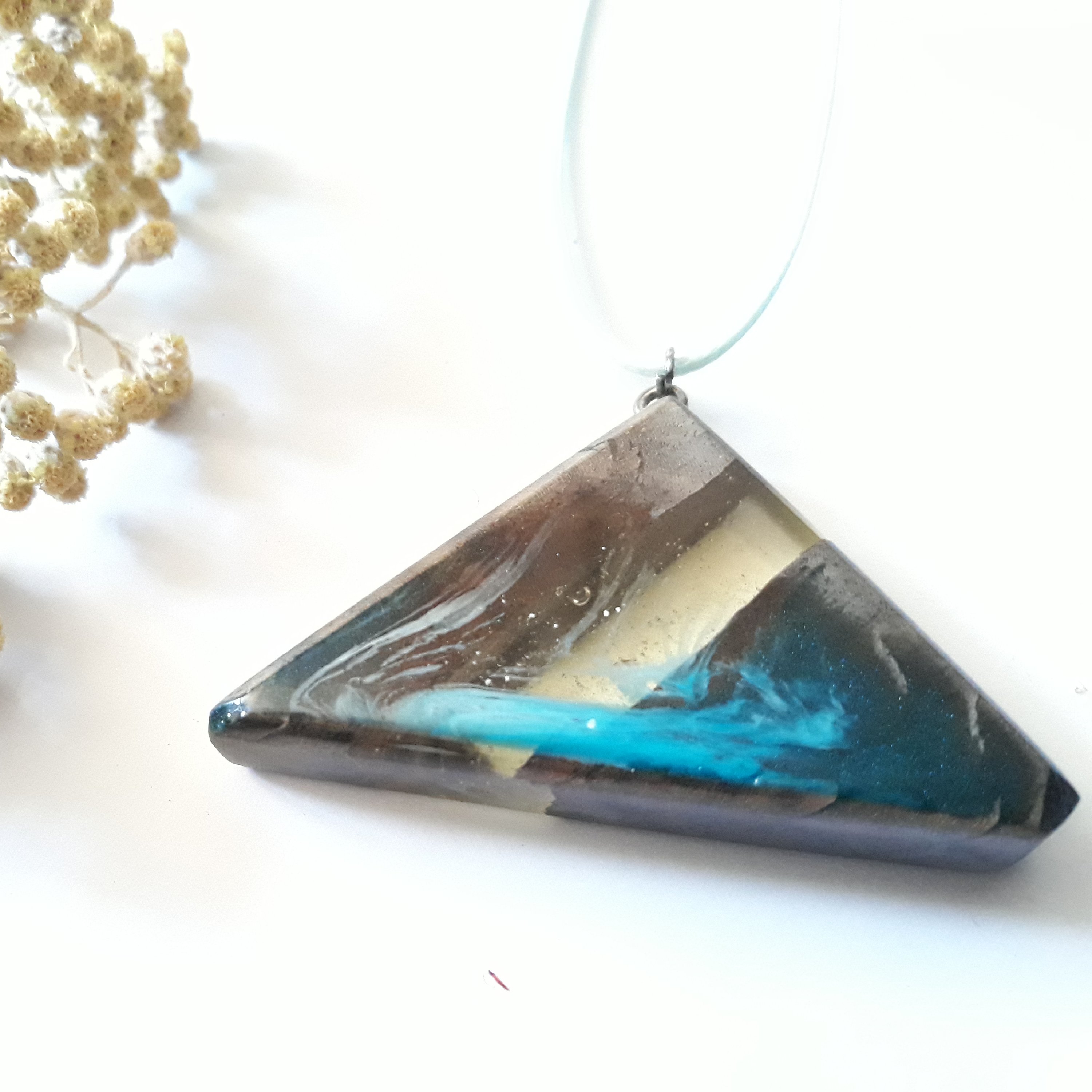 گردنبندرزین و چوب دو طرفه راه آسمان گردن بند گردن آویز آویز ماشین دستساز چوبکده بیدسفید