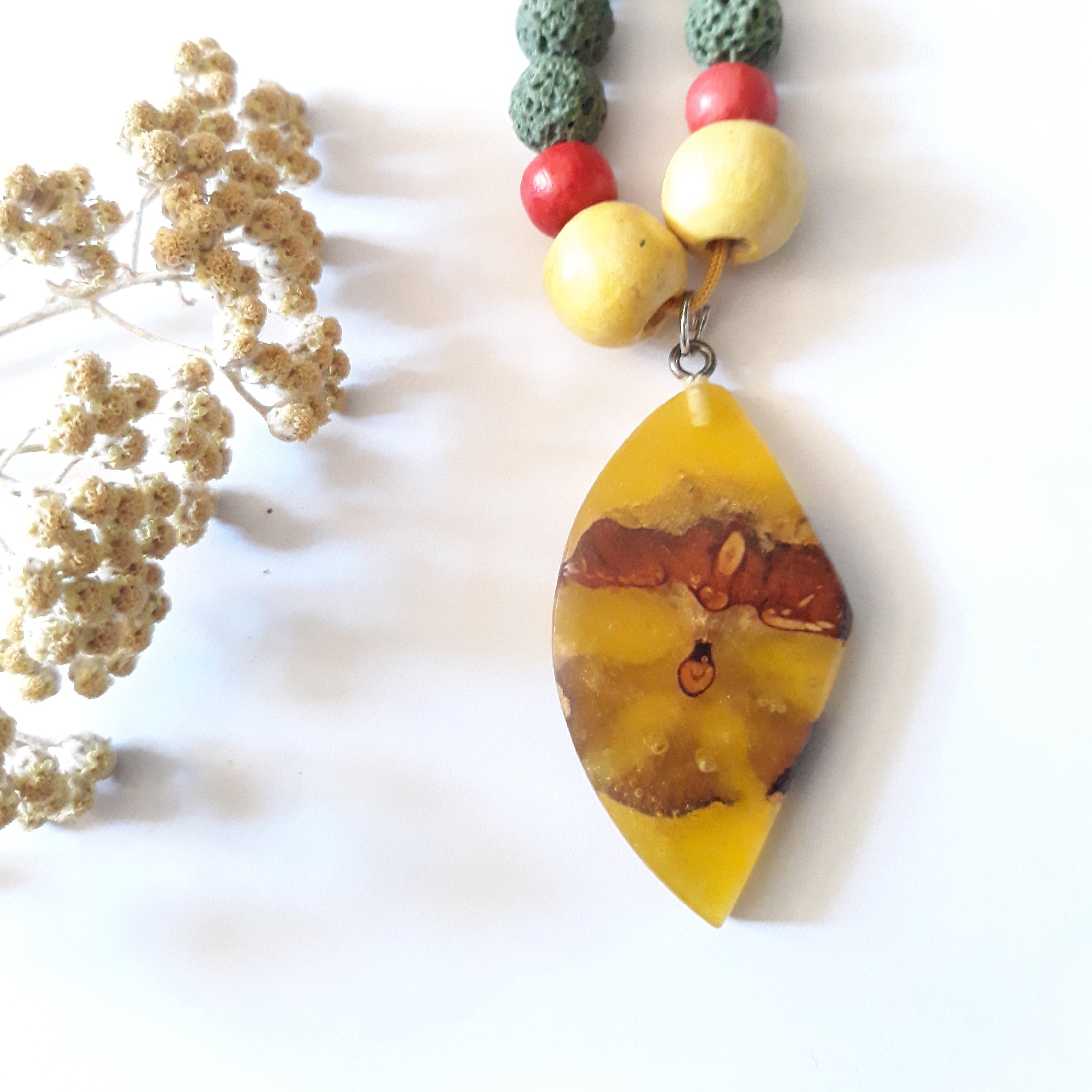 گردنبندرزین برش کالباسی دانه سرو گردن آویز آویز ماشین دستساز چوبکده بیدسفید