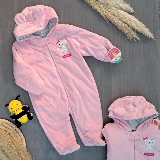 سرهمی نوزادی زمستانه، دو لایه جورابدار و دستکش دار برند کارترز اورجینال