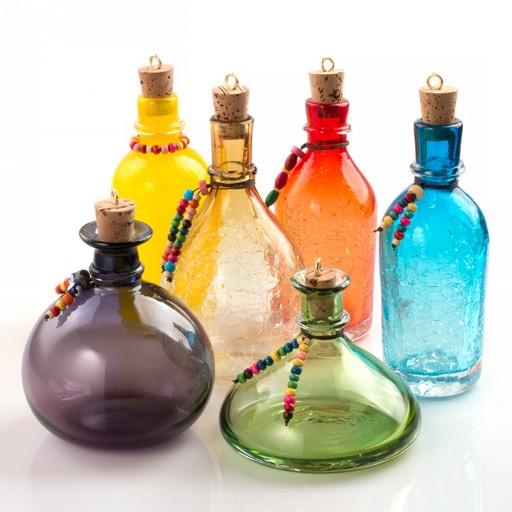 بطری گلدان آبگز شیشه دستساز فوتی صنایع دستی قزوین شیشه گری