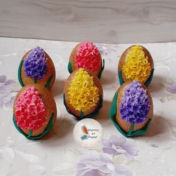 تخم مرغ رنگی هفتسین و سنبل خمیری سفالی نوروز