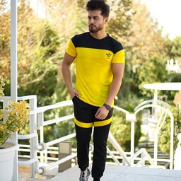 ست تیشرت و شلوار مردانه Adidas مدل Achil (زرد)
