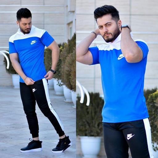 تیشرت و شلوار کلاهدار NIKE مدل Fidar (آبی)