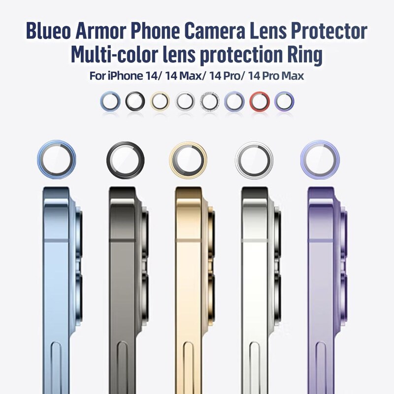 محافظ لنز دوربین اپل iPhone 14 -14Max مدل رینگی اصلی  - نقره ای