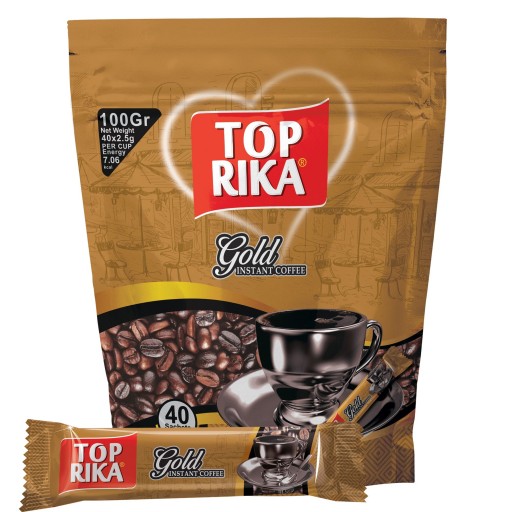 قهوه فوری گلد (طلایی) تاپریکا بسته 40 عددی