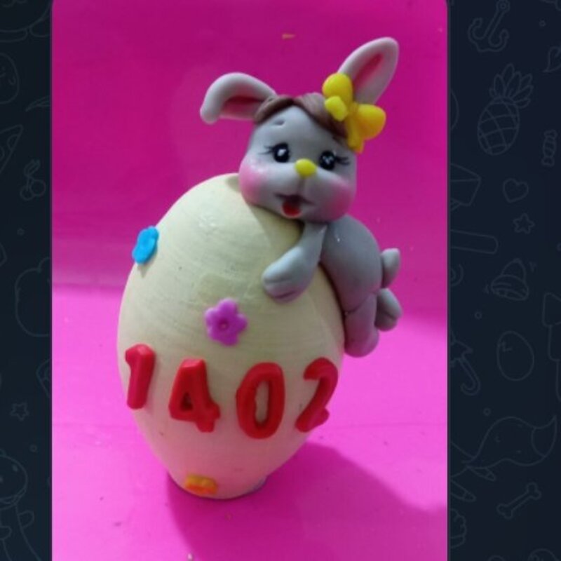 عروسک خمیری خرگوش نماد سال زیبا قابل سفارش به تعداد زیاد مناسب سفره هفت سین