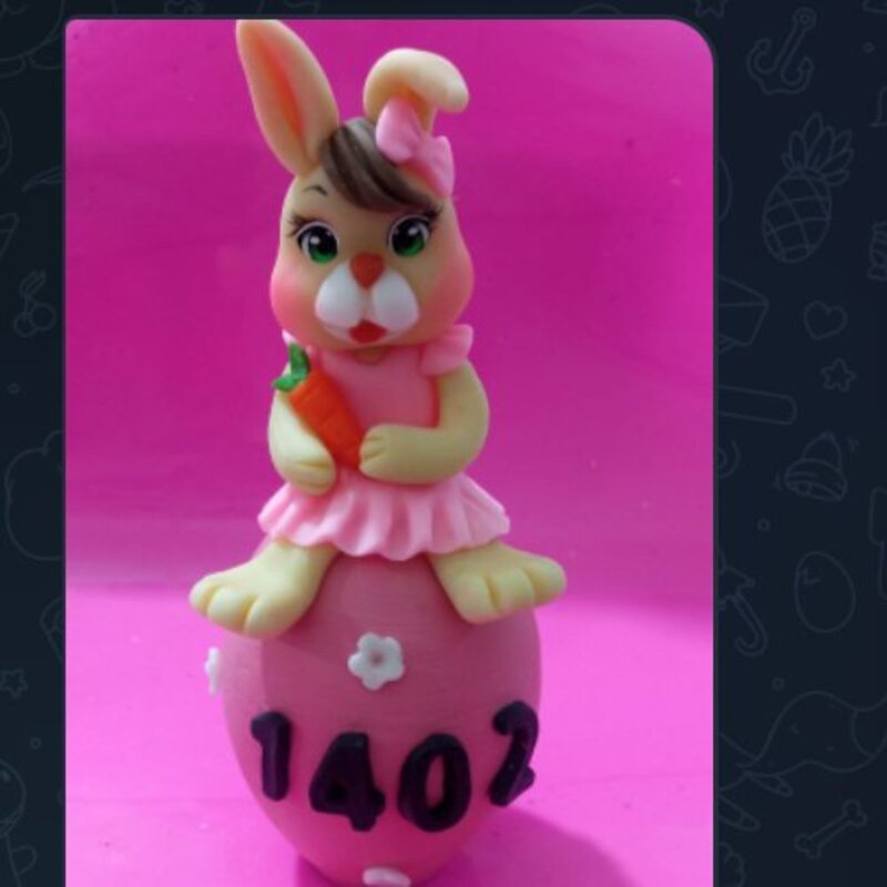 عروسک خمیری خرگوش نماد سال زیبا قابل سفارش به تعداد زیاد مناسب سفره هفت سین