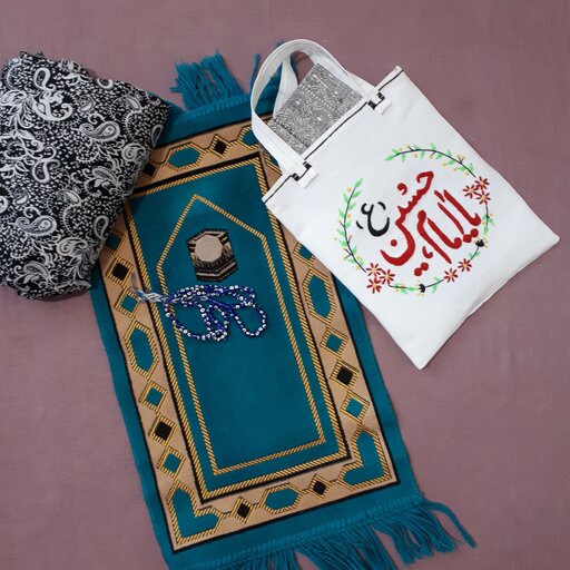 کیف خرید ساک پارچه ای گلدوزی برجسته طرح مذهبی