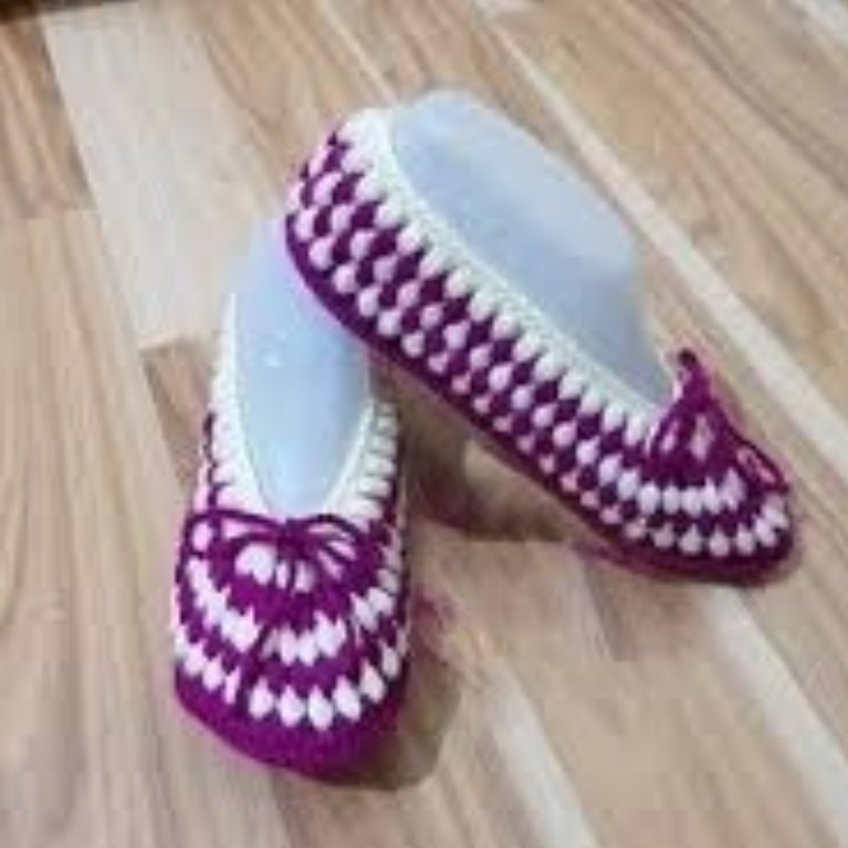 پاپوش مجلسی دستبافت با کفی چرم