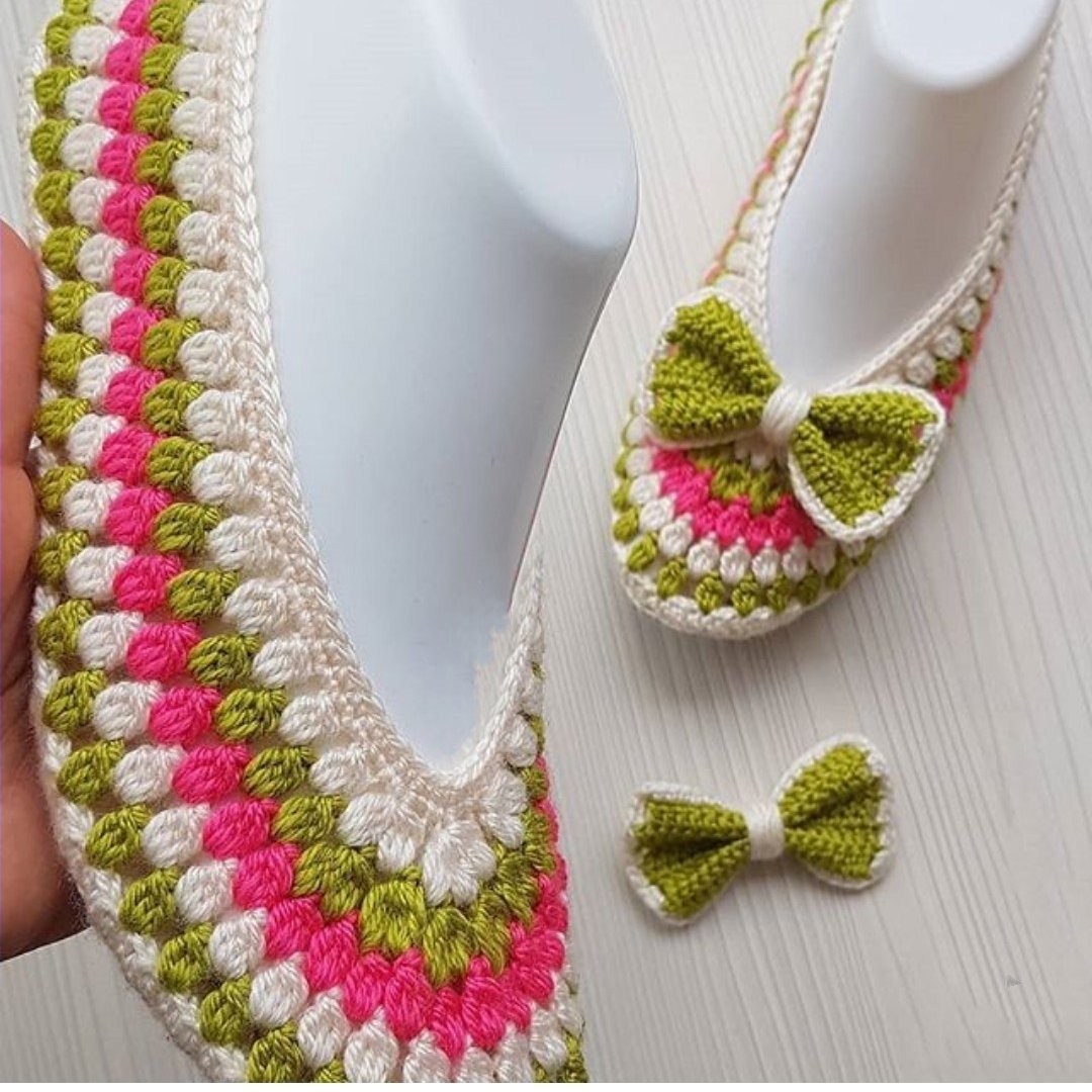 پاپوش مجلسی دستبافت با کفی چرم