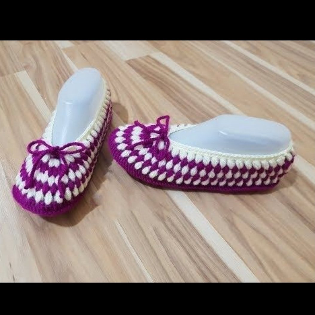 پاپوش مجلسی دستبافت با کفی چرم