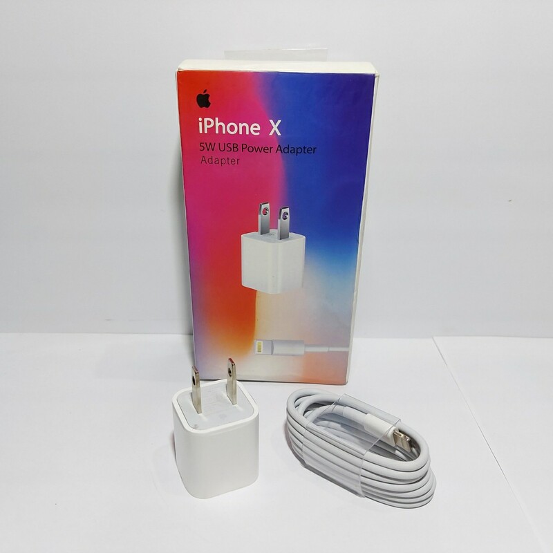شارژر دیواری مدل iphone x به همراه کابل تبدیل لایتنینگ کامل آیفون 