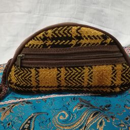 کیف سنتی آرایشی و جاقلمی جاجیمی خردلی