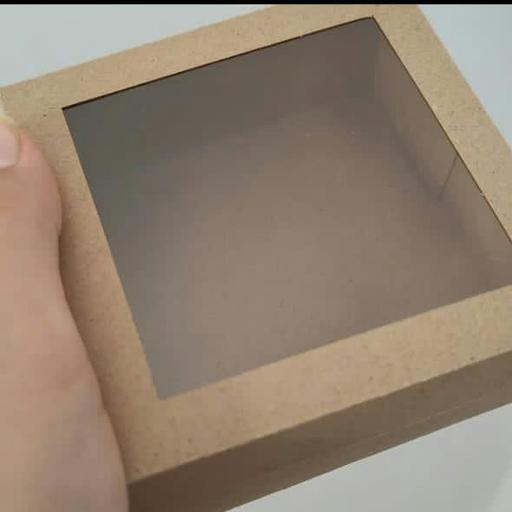 جعبه کادو مربع کرافت ویترینی سایز10×10باارتفاع4