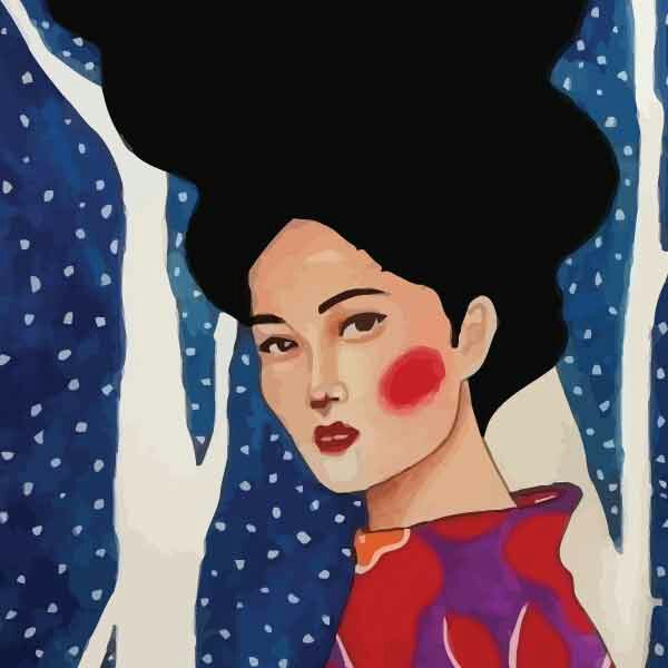 تابلو بوم چاپی لاویا طرح نقاشی ترک زن کد ART-862