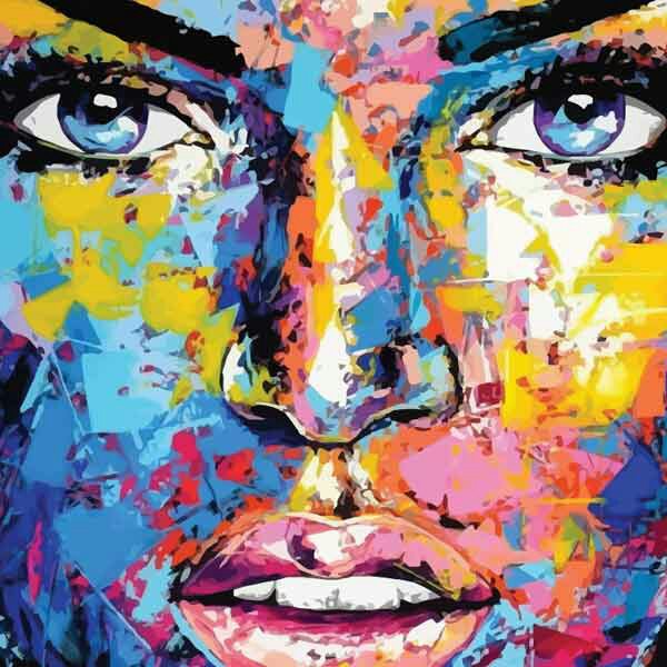 تابلو بوم چاپی لاویا طرح نقاشی زن رنگی کد ART-960