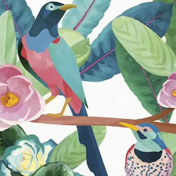 تابلو بوم چاپی لاویا طرح برگ و پرنده کد ART-932