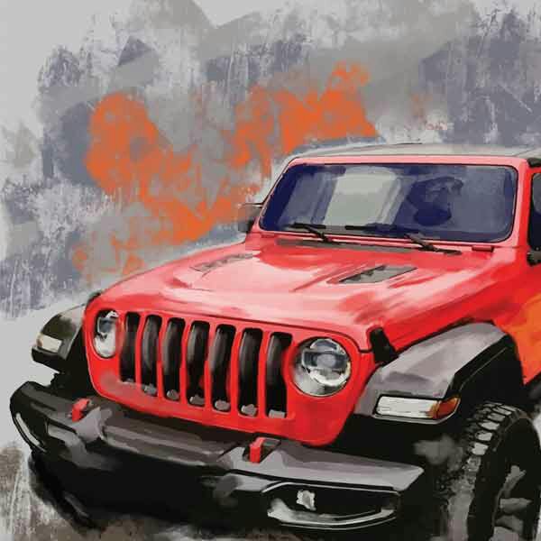 تابلو بوم چاپی لاویا طرح خودرو قرمز کد ART-988