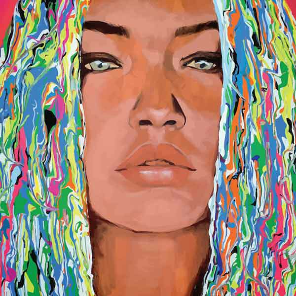 تابلو بوم چاپی لاویا طرح نقاشی زن رنگی کد ART-1072