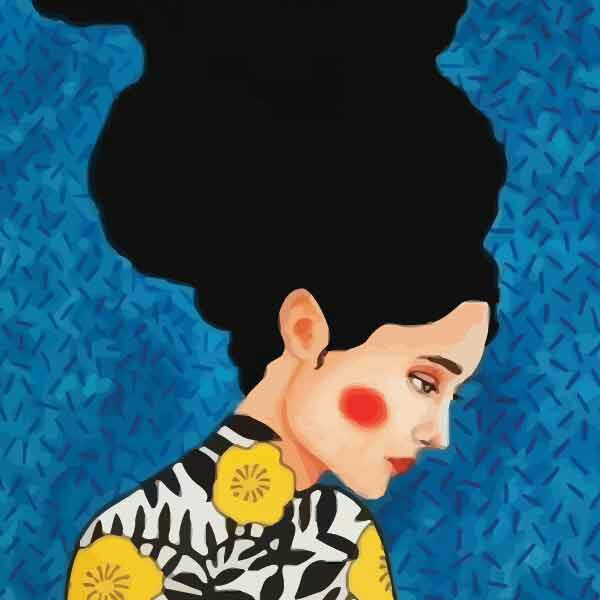 تابلو بوم چاپی لاویا طرح نقاشی ترک زن کد ART-1064