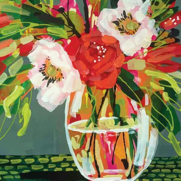 تابلو بوم چاپی لاویا طرح گلدان گل کد ART-1166