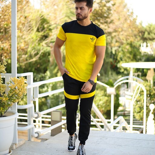 ست تیشرت و شلوار مردانه Adidas مدل Achil جنس لباس اسپان

