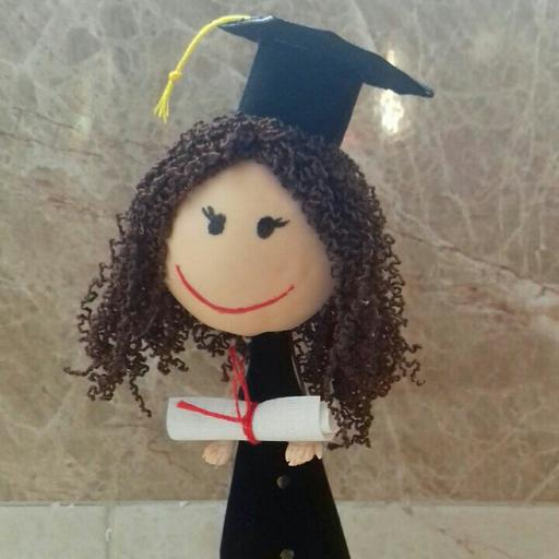عروسک دختر دانشجو (عروسک سوزی ) مناسب برای هدیه به دانش آموزان پیش دبستانی و اول