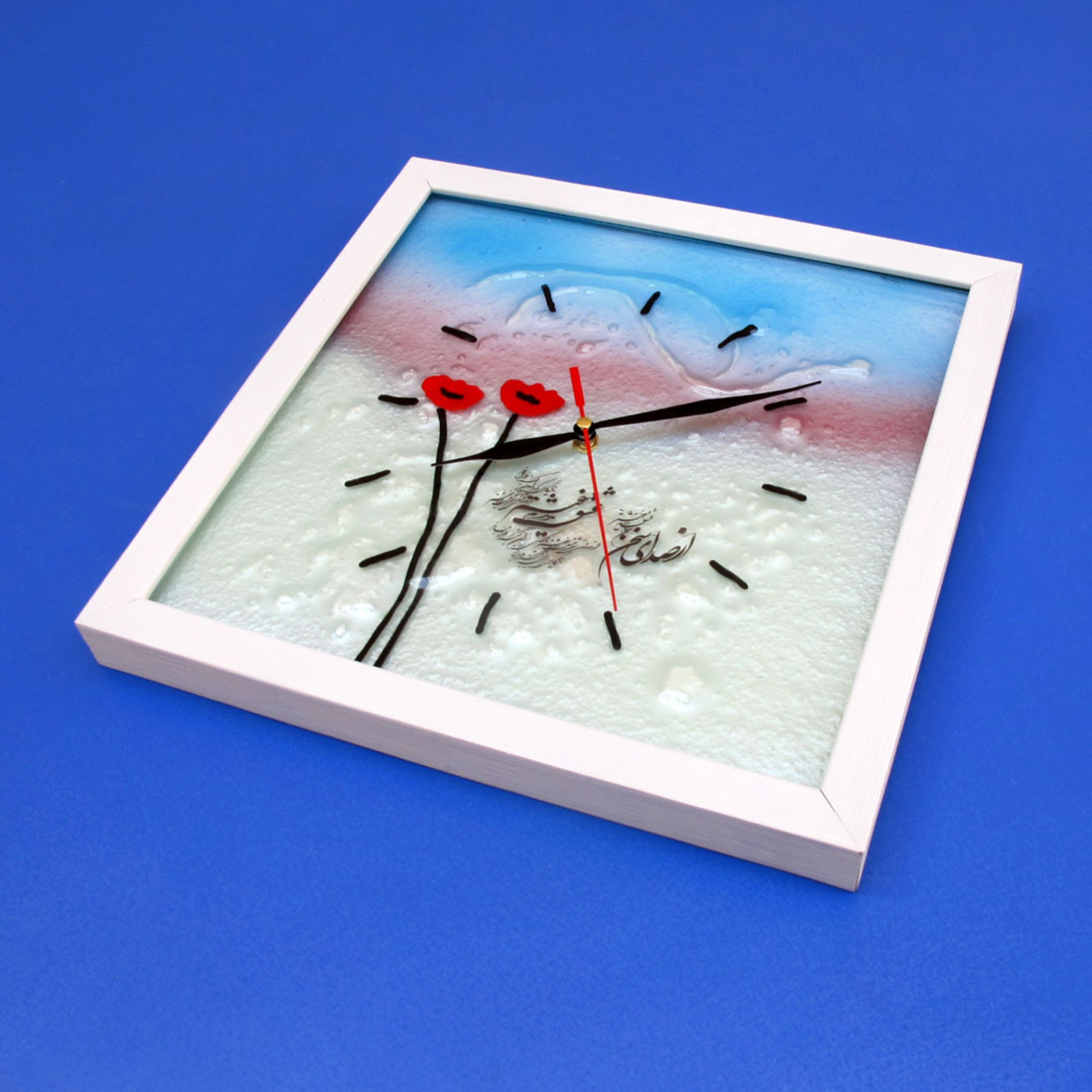 ساعت دیواری آمینا طرح از صدای سخن عشق (قاب سفید)