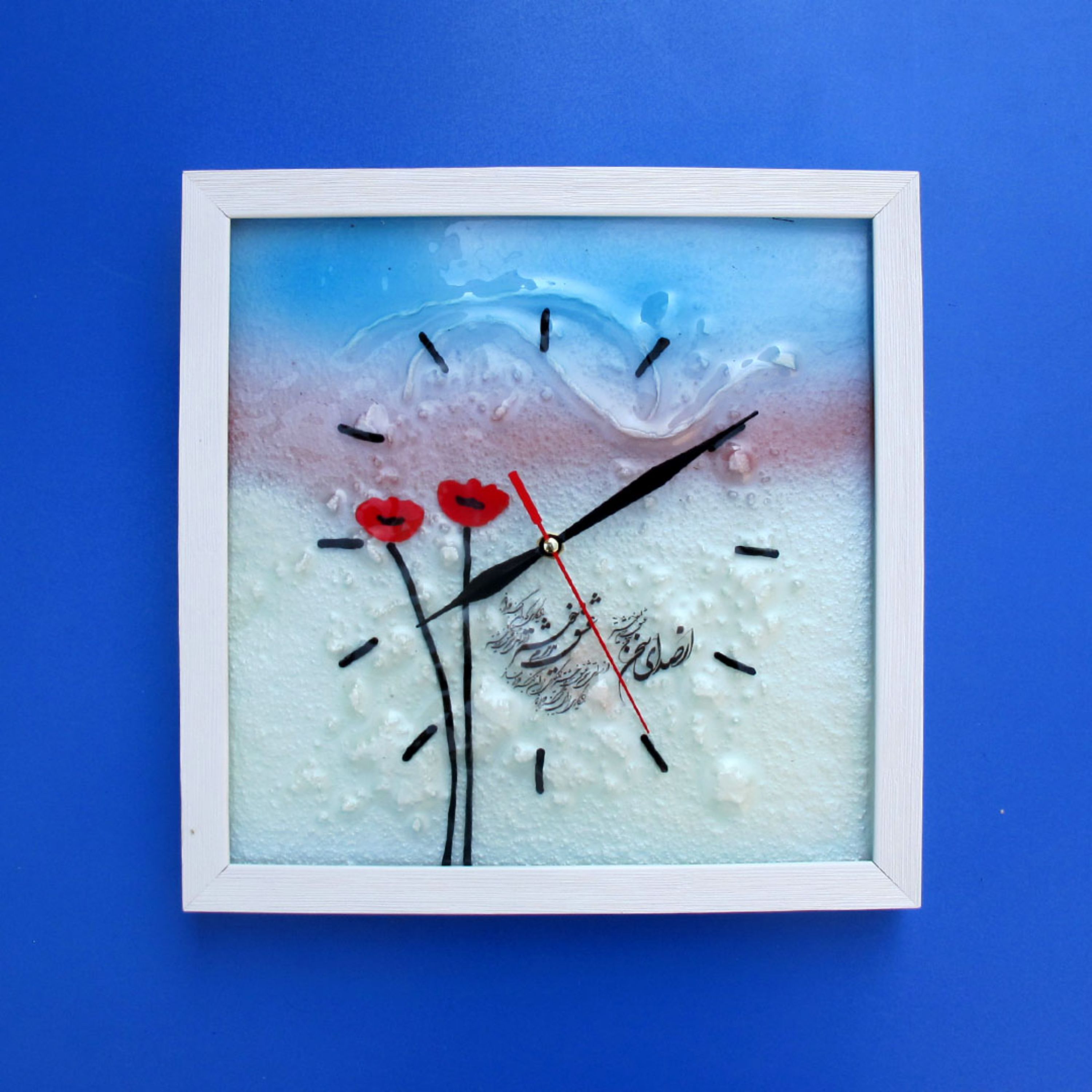 ساعت دیواری آمینا طرح از صدای سخن عشق (قاب سفید)