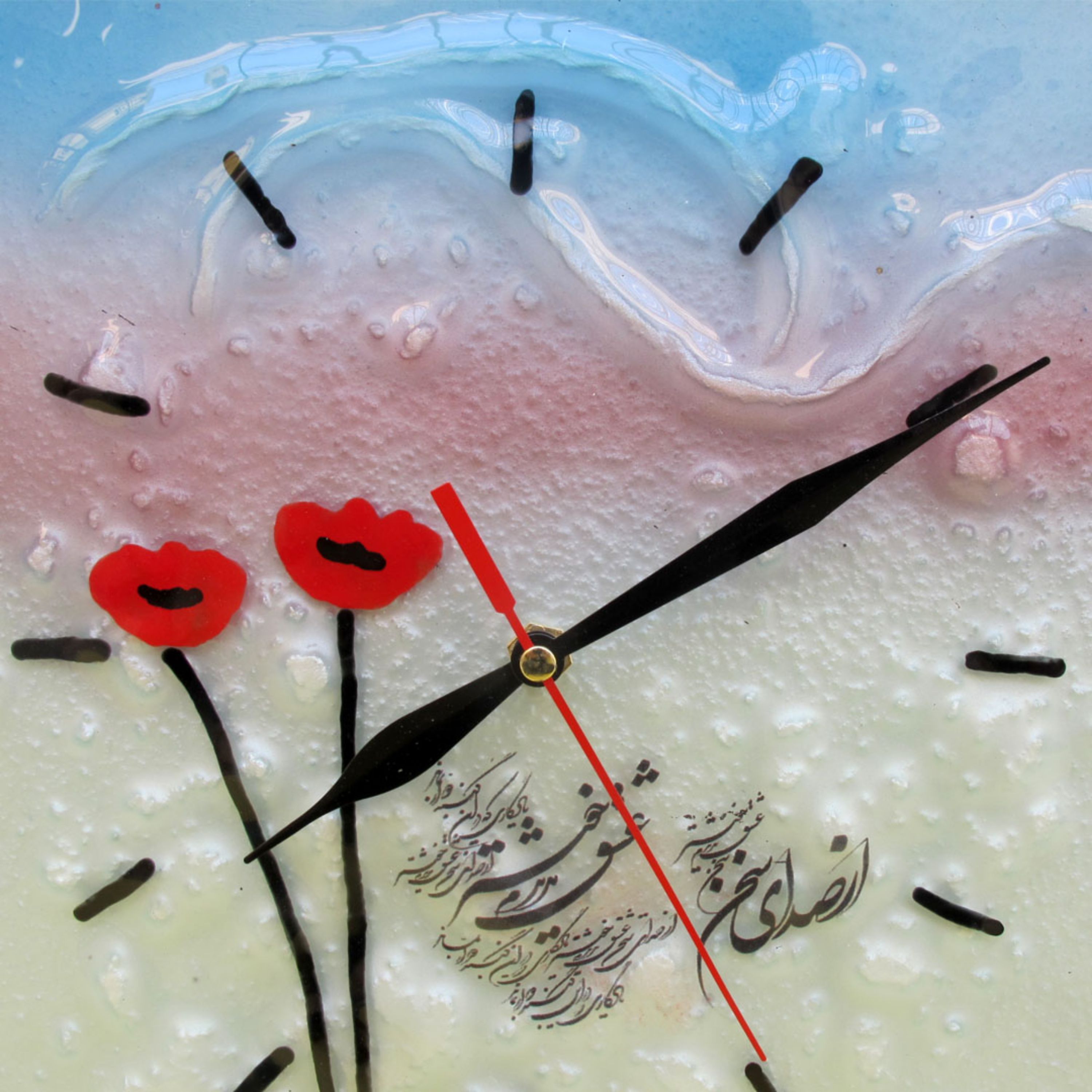 ساعت دیواری آمینا طرح از صدای سخن عشق (قاب سفید)