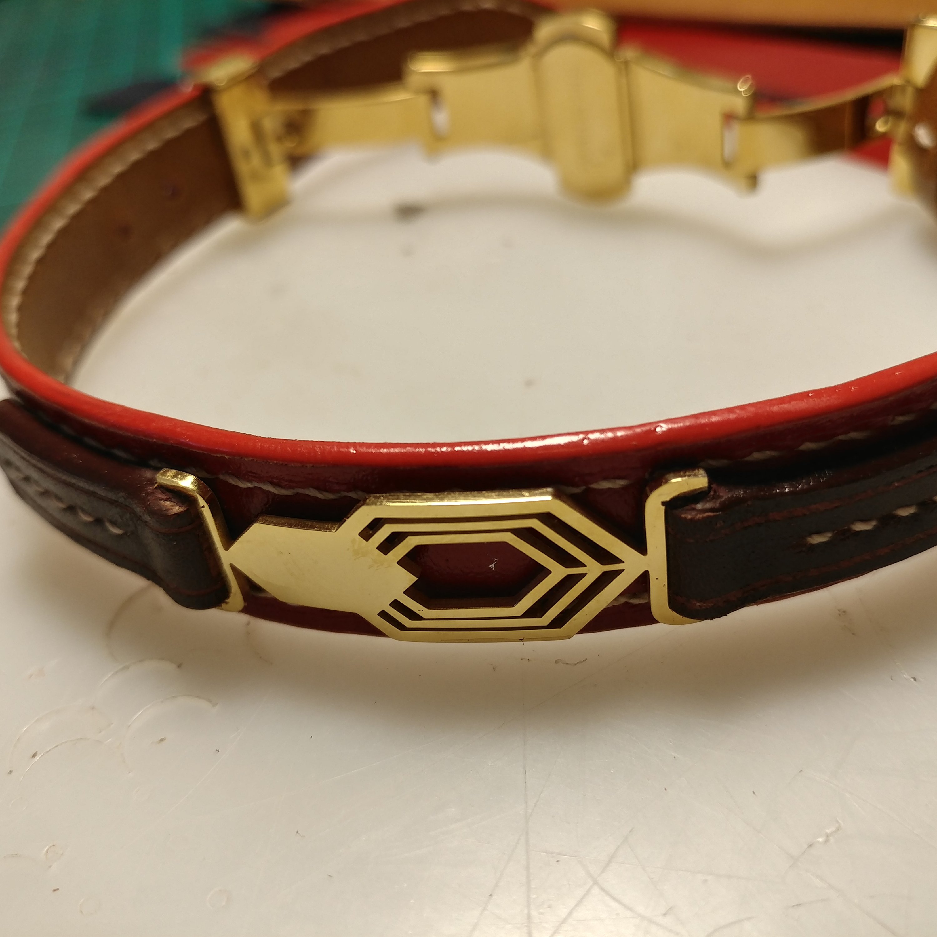 دستبند چرمی دولایه فوق لاکچری