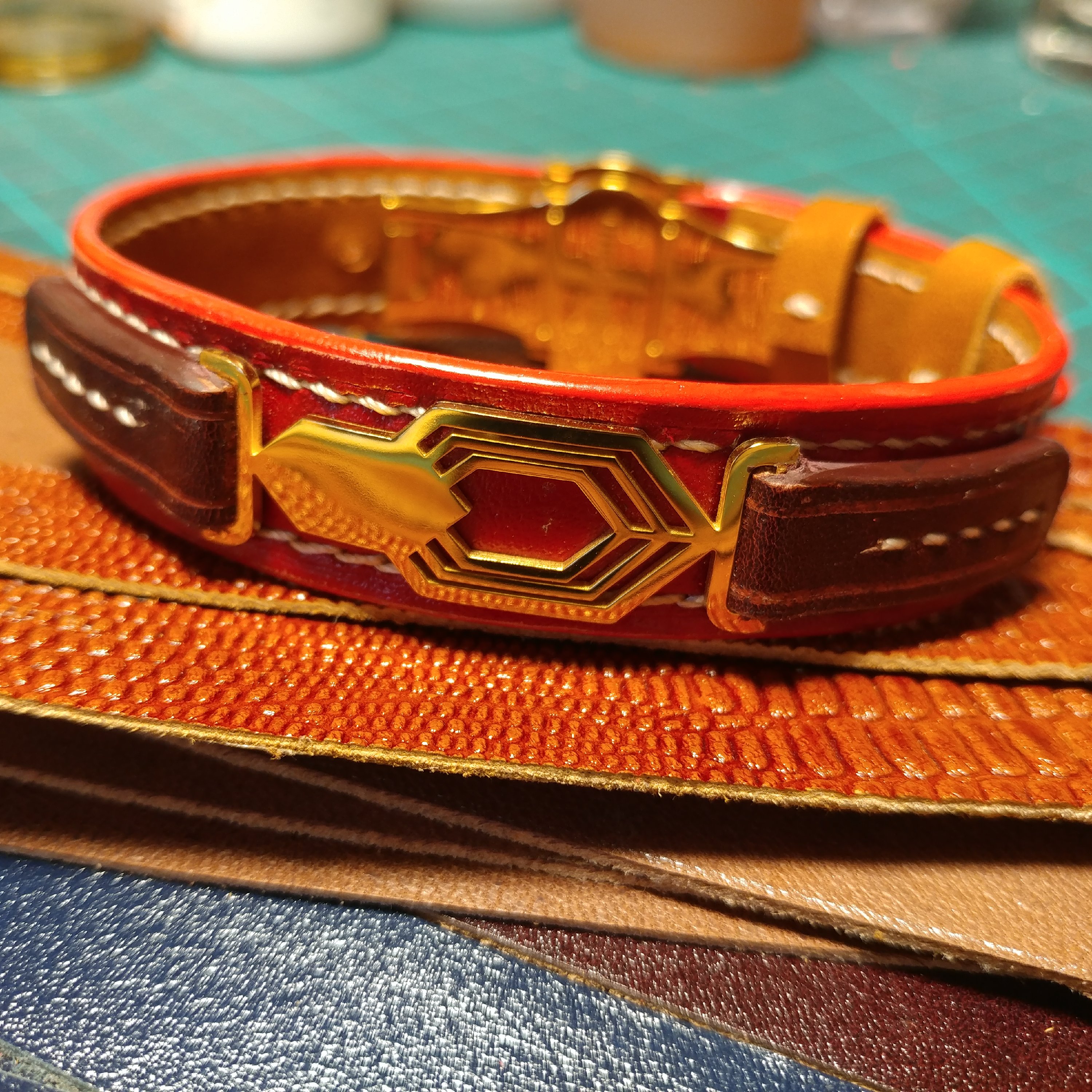 دستبند چرمی دولایه فوق لاکچری